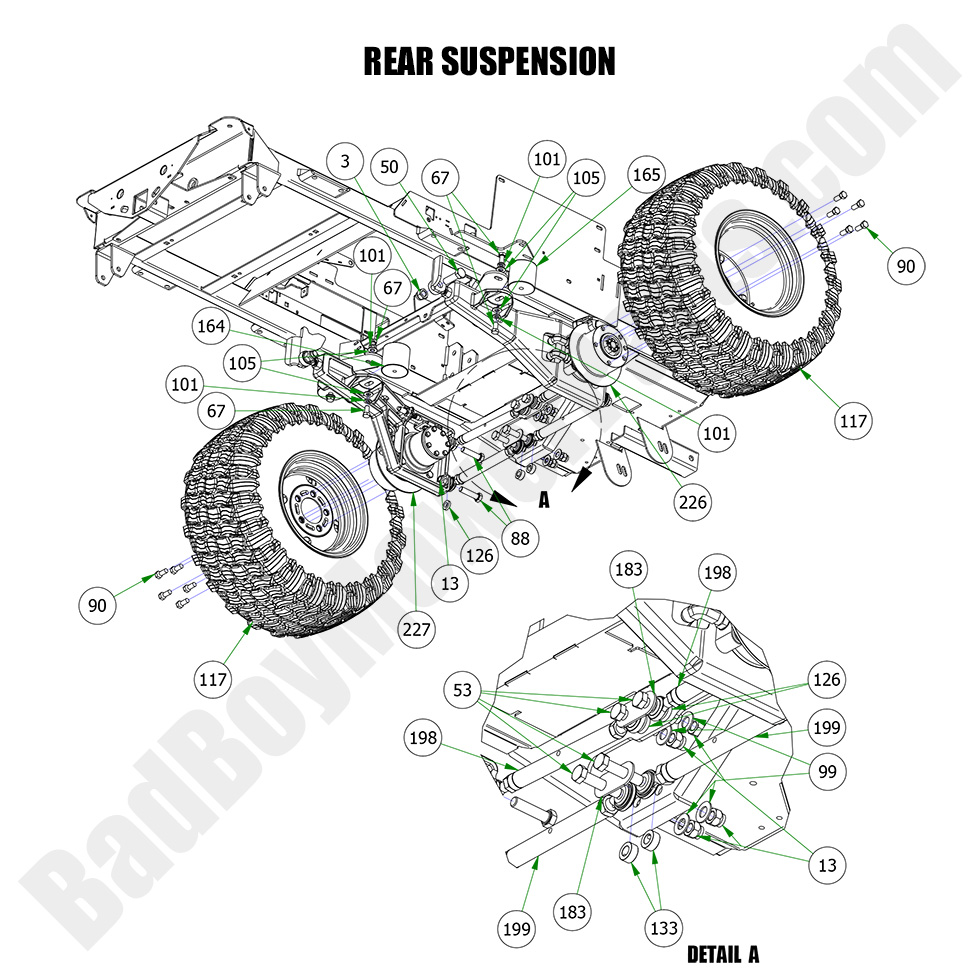 3192 - Bad Boy Mower Parts Lookup > 2023 > Renegade - Gas > Rear Suspension